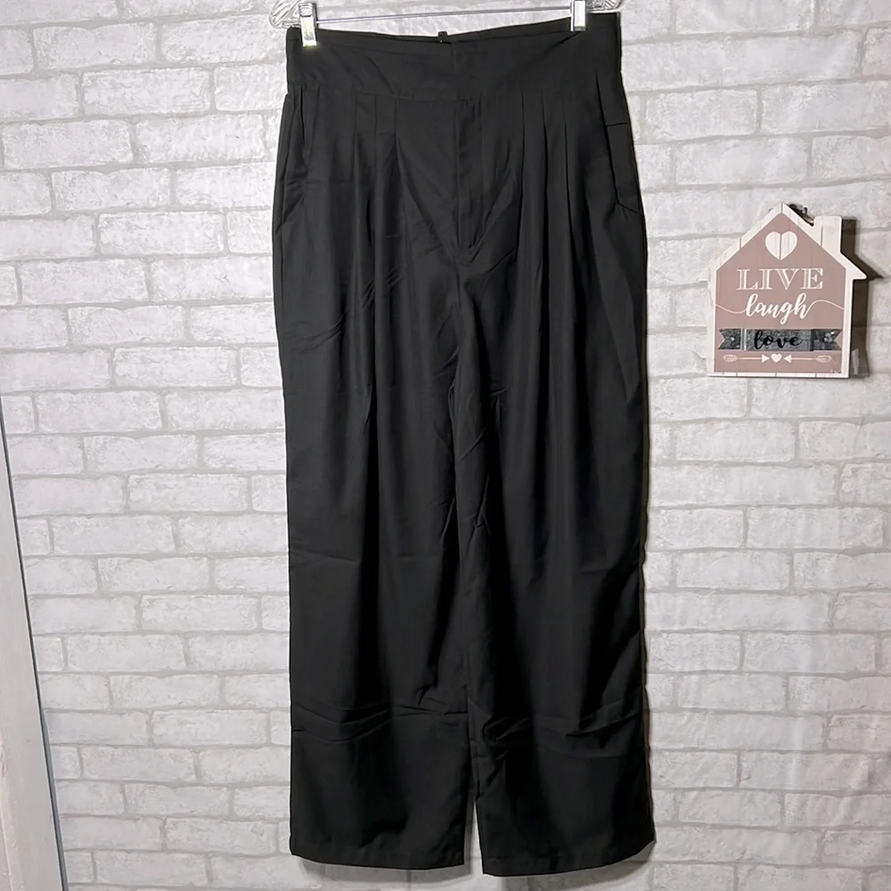 Lattlelier black high waisted pleated pants size xl - Picture 2 of 14